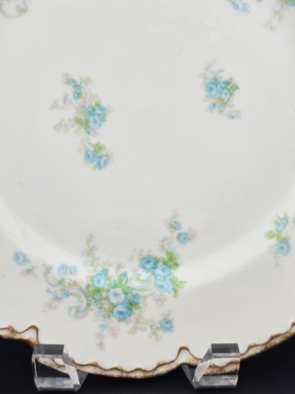 Haviland Limoges France Blue Floral Porcelain Plates With Gold Trim - Set Of 2 - Picture 4 of 16